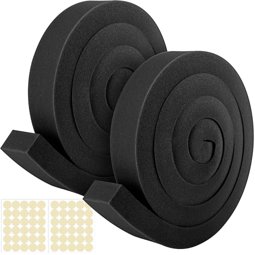 2'' x 6.5 ft Air Conditioner Foam Tape, 2 Pcs AC Weatherseal Foam Strips - color: black-2pcs