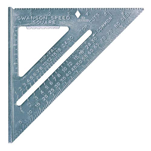 Swanson Tool Co., Inc Speed Square, Aluminum, 7.2 inches, Blue, One Number Method - size: 7 inch, style: Speed Square (plain)