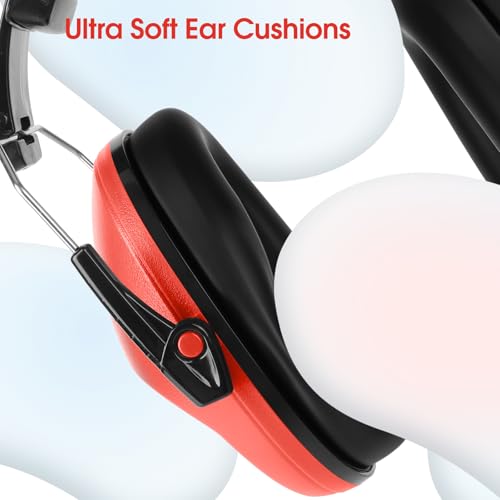 Floriogra Noise Cancelling Headphones for Kids/Toddler 28dB SNR Ear Muffs - color: Red