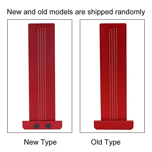TS-8 Precision Marking T-Rule Aluminum Alloy Hole Positioning Scribing Gauge Woodworking Ruler Marking Gauge Measuring Tool(Red)