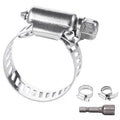 1-1/2 Inches Hose clamps, 304 Stainless Steel Worm Gear Hose Clamps,10 Pcs Fuel Line Pipe Clamps - size: 0.8 in - Φ21~38 mm