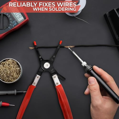 Car Wire Soldering Pliers, 9.5 Inch, Carbon Steel & Non-Slip Rubber Grip - color: Black & Red Soldering Aid Pliers Grip