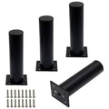 4-Pack Adjustable Aluminum Alloy Furniture Legs 6" Height Black - color: Black, size: 6 Inch