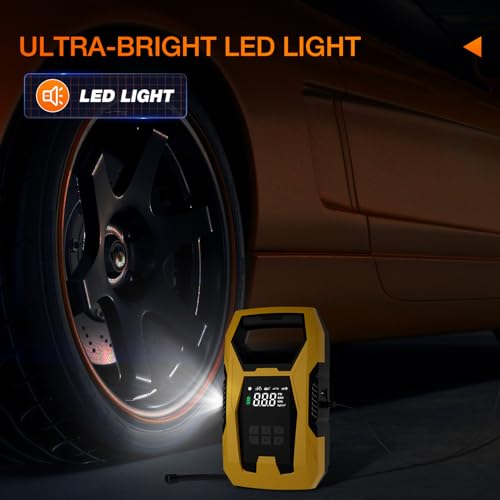Nilight AC/DC Tire Inflator 110V/12V 150PSI Auto Shutoff Dual Power Supply - color: Ac/DC Tire Inflator