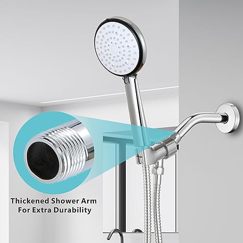 Shower Arm with Flange, 8 Inches Wall Mount Replacement Shower Head Arm For Fixed Shower Head and Handheld Showerhead, Chrome - color: Chrome, style: 8 Inch