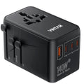 VINTAR Universal Travel Adapter, 140W GaN Fast Charger for EU UK US AU - color: 140W Black