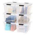 IRIS USA 6-Pack 32 Quart Storage Bins with Lids, Clear - color: Clear, size: 32 Qt, style: 6 Pack
