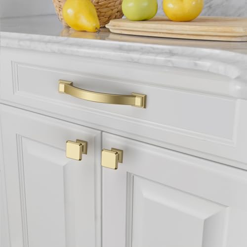 Amerdeco 10 Pack Brushed Gold Cabinet Pulls 4" - color: Brushed Gold, size: 4" hole center
