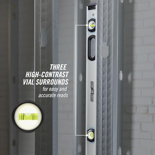 CHANNELLOCK 48-Inch, Professional-Grade Magnetic Aluminum I-Beam Level with 3 Vials, 5100-0048M