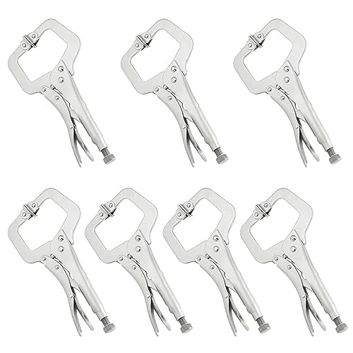 7 Pack 11 Inch C Clamp Locking Pliers,Locking C Clamp - size: 11 Inch