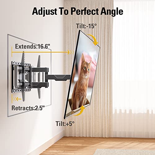 Mounting Dream Full Motion TV Wall Mount for 42-90 Inch TV up to 100lbs - size: For 42" to 90" TVs, 16" Studs