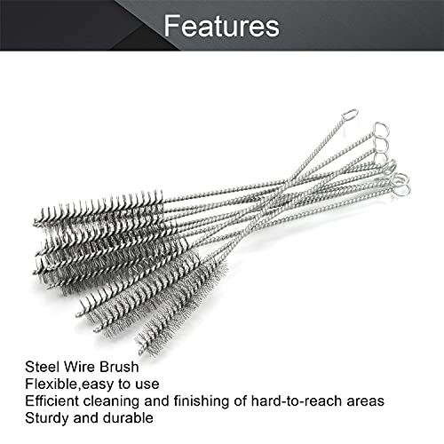 Utoolmart Steel Wire Cleaning Brush, Spiral Power Tube Brush, Steel Wire Tube Brush Cleaning Tool, Tube Bottle Brush, 0.8-inch Diameter 12-inch Length, 10pcs - color: 10pcs, size: 2cm