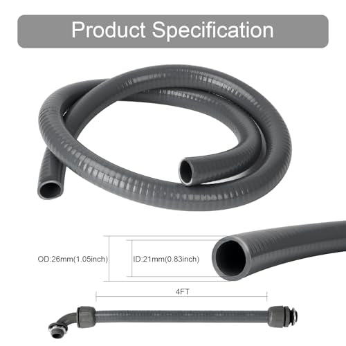 Electrical Conduit Kit 3/4" 4ft, AC Whip Kit, Liquid-Tight PVC Conduit - size: 3/4inch 4ft