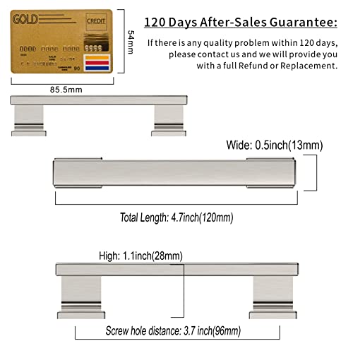 Amerdeco 10 Pack Brushed Satin Nickel Cabinet Pulls 3-3/4" - color: Brushed Satin Nickel, size: 3.75" hole center