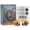 Decibullz Custom Molded Ear Plugs 31dB NRR Shooting Ear Protection (Orange) - color: Orange