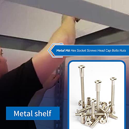 M6 x 40mm/50mm/60mm/70mm/85mm 100Pcs Furniture Bolts Cap Nut Kit - size: 40/50/60/70/85mm (100pcs)