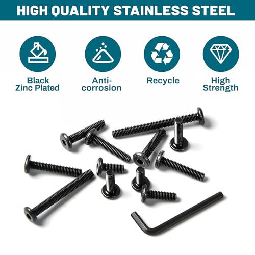 25pcs 1/4-20 * 1-1/2"Flat Head Hex Socket Cap Screws,Bolts with Hex Spanner - size: 1/4-20*1-1/2", style: Inch