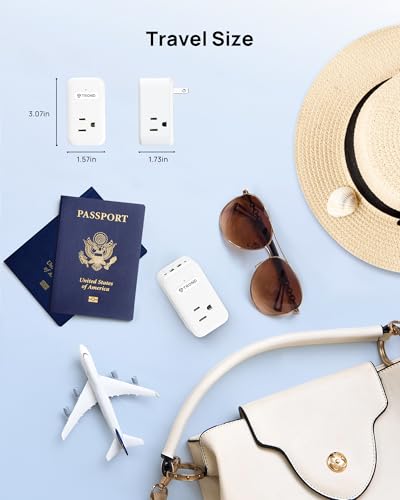 TROND 2 Prong to 3 Prong Outlet Adapter with 360 Rotating Plug - color: White, size: 2 Prong-1 Pack