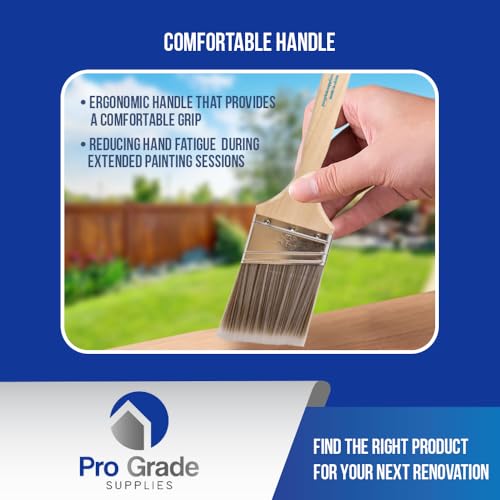 Pro Grade - Paint Brushes - 2Ea 3" Angle Brushes (Pack of 2) - size: 2Ea H 3A (Pack of 2)