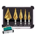 Step Drill Bits with Two Spiral Grooves, 5PCS - style: 5PC-Spiral