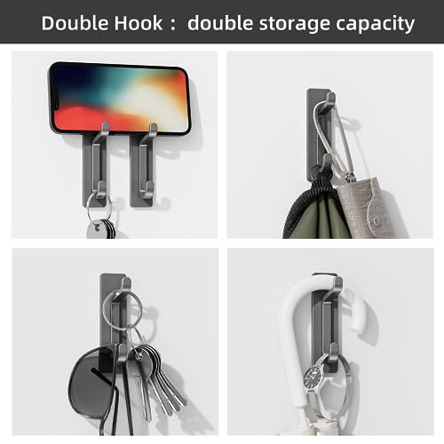 pickpiff 13LB Strong Stick-on Hooks for Coat & Towel, Grey 4 Pack - color: Gray, size: 4 Pack