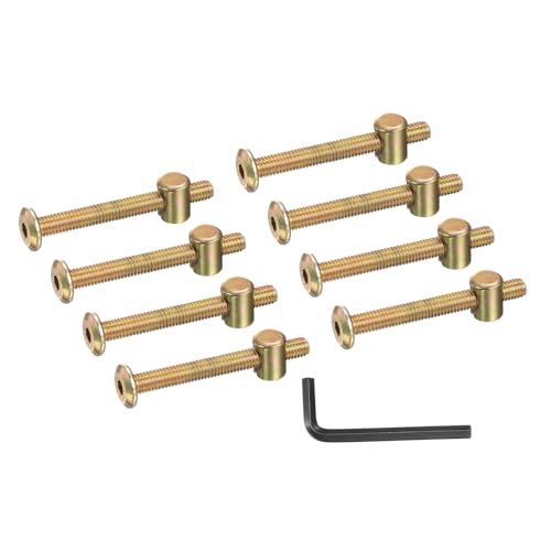 PATIKIL 8 Set Bunk Bed Bolts and Nuts Kit, M6x55mm Furniture Bolts Hex Drive Socket Cap Hardware Replacement for Beds Headboards Chairs - size: M6x55mm