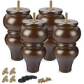 8 inch Solid Wood Furniture Spool Legs with M8 Bolts 4PCS Walnut - color: Walnut, size: 8"/20cm