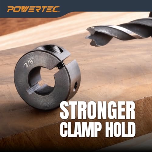 POWERTEC Drill Bit Stop Collar Set, 7 Piece Set Adjustable Drill Bit Depth Stopper with Allen Wrench, Bits Stop with Imperial System Size Markings - 1/8", 3/16", 1/4", 5/16", 3/8", 7/16", 1/2” (72294) - style: 7PC Imperial Drill Stop Set (1/8"-1/2")