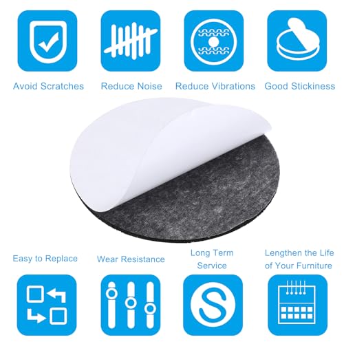 PATIKIL 3.5 Inch Diameter Lamp Base Felt, 10Pack 2mm Thickness Round Soft Adhesive Non-Slip Anti-Scratch Backed Felt for Lamp Furniture DIY Craft, Black - color: Black, size: 3.5 Inch