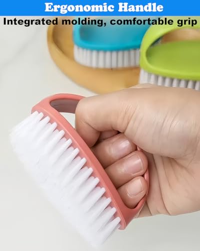 Scrubbing Brushes for Cleaning Small Scrub Brush with Nylon Stiff Bristles - color: Green, Blue, Red, Purple
