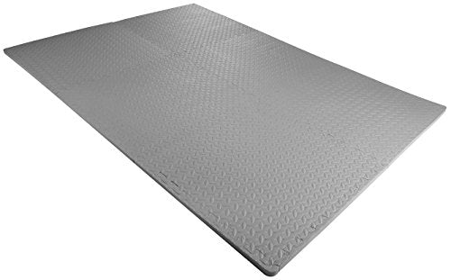 BalanceFrom Puzzle Exercise Mat 3/4-In Thick, EVA Interlocking Foam Tiles - color: Grey, style: 3/4" Thick, 24 Square Feet