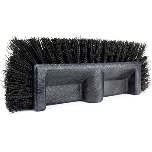 SPARTA Multi-Level Tile Scrub Brush 12" Wide Brush Head, Heavy-Duty Tile Cleaning Brush with End Bristles for Commercial Tiles, Tubs and Floor, Plastic, 12 Inches, Black - color: Black