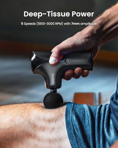 RENPHO Mini Thermacool Massage Gun with Heat and Cold, Pocket-Sized, Small - color: Shadow Black