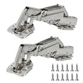 BADALU 175 Degree Kitchen Cabinet Hinges (1 Pair, 2 PCS) Concealed Hydraulic Adjustable Mounting, Soft Closing Nickel-Plated Steel Buffer Dampers for Frameless Cabinet Doors(Detachable Full Overlay) - style: Detachable 175° Full Overlay - 2 Pack