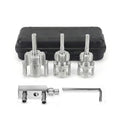 5 pcs Integrated Internal & External Pipe Threading Tool Kit with 1/2" 3/4" 1" Dies, Broken Bolt/Stripped Screw Extractor, 40Cr Steel Portable Set with Case for Plumbing, Electric Drill Compatible