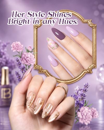 Beetles Purple Gel Nail Polish Set, 5 Colors Cat Eye Gel Gift Set - color: Refined Everyday