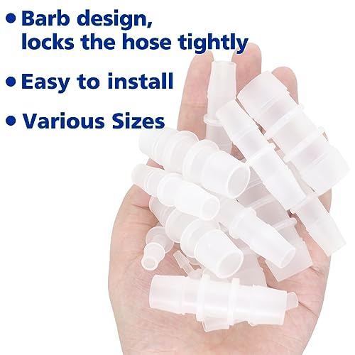 55Pcs 13 Sizes Hose Barb Fittings Kit, Pipe Connector Joint Splicer Mender Adapter Union for Aquarium Adapter Gas Liquid Air
