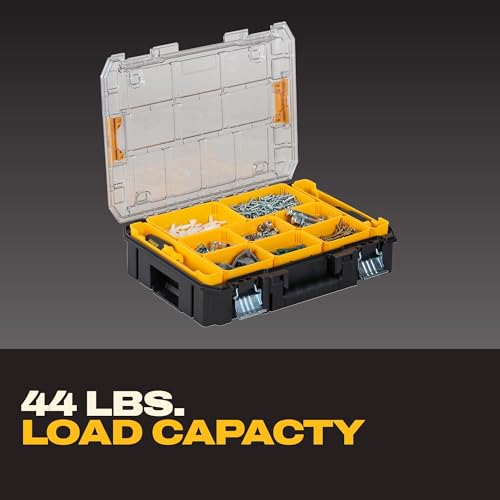 DEWALT TSTAK Tool Organizer,Small Parts and Screw Organizer Tool Box with Removable Compartments,(DWST17805),(Pack of 4) - size: 17.25" L x 13.25" W x 4.62" H (Pack of 4)