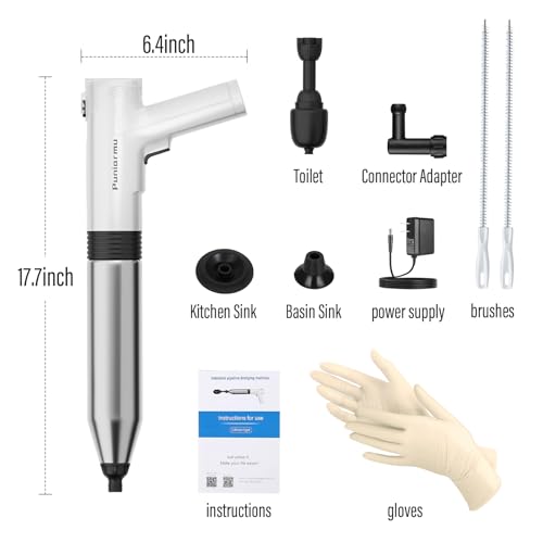 Electric Toilet Plunger,Unclog In One Shot,Remover For Bathroom,Kitchen Pipes Clog,High Pressure Air Plungers For Bathroom Heavy Duty