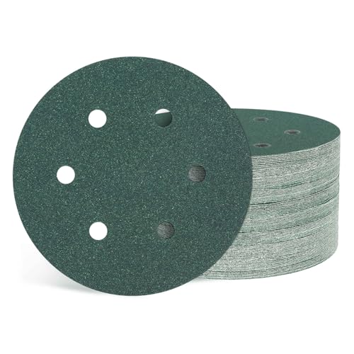 50Pcs Sanding Disc 6Inch 100Grit 6 Hole Sandpapers Green - color: Green, size: 6 Inch(100 Grit)
