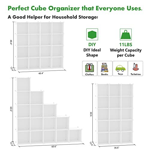 C&AHOME 16 Cube Storage Organizer Cube Shelves Units Storage Cubes, Milky - color: Milky