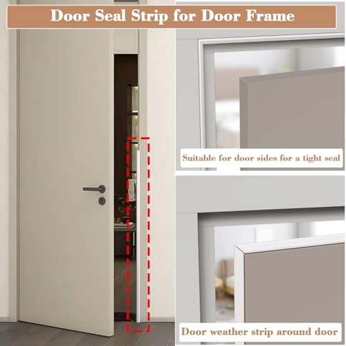 9.8 Ft White Wedge Door Frame Seal Strip - color: White, size: 9.8 Ft