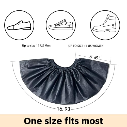 Heavy Duty Shoe Covers Disposable,Waterproof Boot Covers,100 Pack, 3.2oz Thick Non-Slip,One Size Fits Most for Indoor & Outdoor