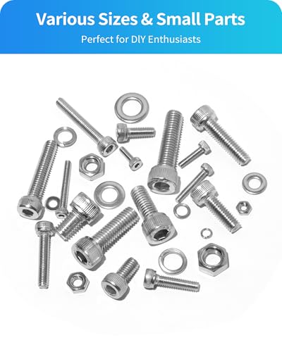 Metric Screw Assortment, 2000PCS Metric Bolt Assortment Kit M2 M3 M4 M5 Machine Screws with Lock & Flat Washers, 304 Stainless Steel Hex Socket Head Cap Screws Nuts and Bolts Kit (Silver) - size: M2M3M4M5 2000PCS (Silver)