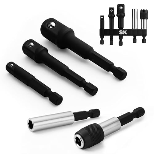 SK 5-Piece Impact Socket Adapter Set with Magnetic Drill Bit Holder