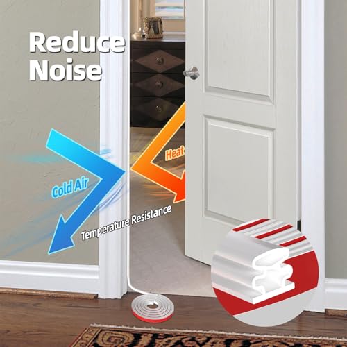 White D-Shape Weather Stripping 20Ft (Fits 0.3–0.4in Gaps) - color: White, size: 0.39" Thick x 20 Ft