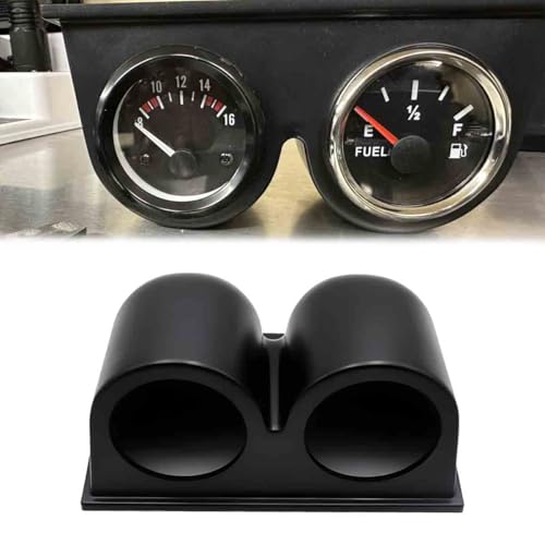 Universal Black 2" 52mm Dual Hole Gauge Dashboard Pod - size: 2Mount