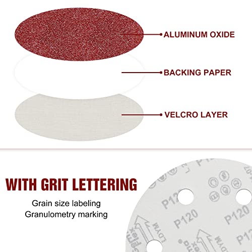 Awutzut 9 Inch 6 Hole Sanding Discs 80 Grit Hook and Loop for Drywall Sander 12PCS - style: 80 Grit