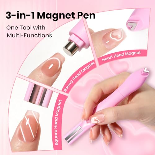 Beetles Cat Eye Magnet, 3 in 1 Nail Magnet for Cat Eye Gel Nail Polish - color: 0-1 Cat Eye Magnet