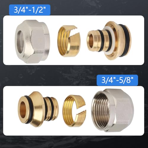 AB 10 Pcs 5/8" PEX Radiant Manifold Connector/Adaptor/Tubing Nuts, Branch Ports Plumbing Fittings for AB/WiseWater 2-12 Loop Manifolds